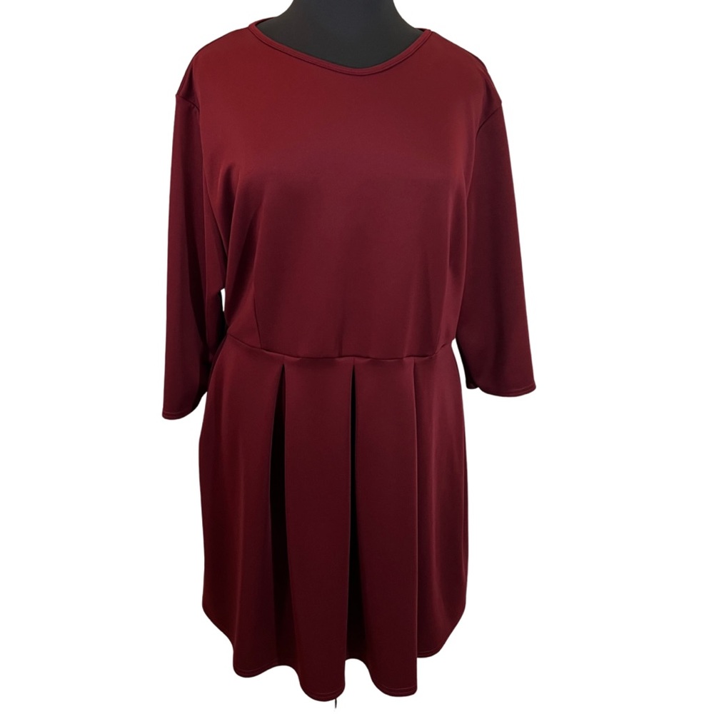Boohoo Baby Doll Skater Dress| Size:24| Color: Burgundy| NWOT|
